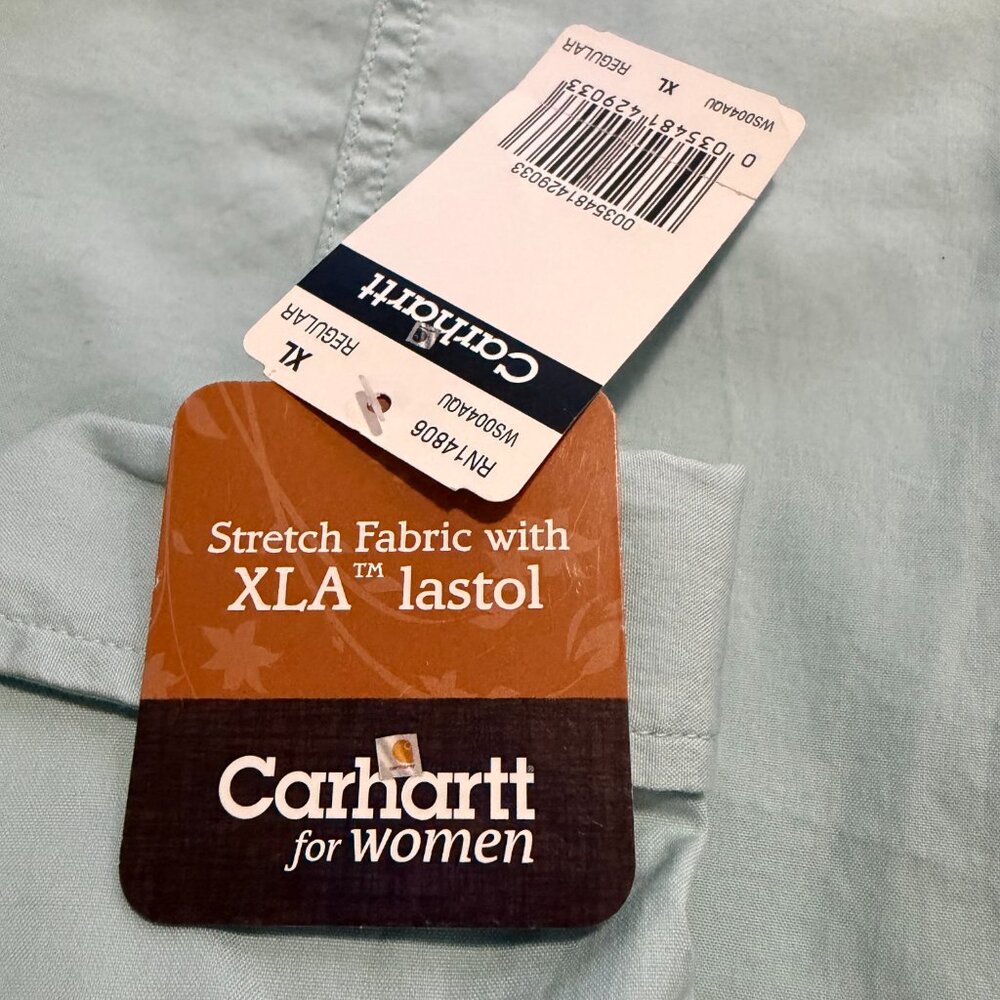 NWT Women's Carhartt Sleeveless top. Pearlized snaps, seamed bodice, size XL - Picture 8 of 11